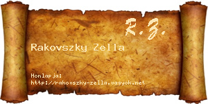 Rakovszky Zella névjegykártya